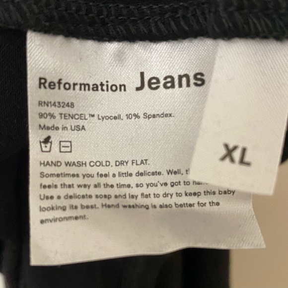 NWT Reformation Black Midi Dress Size XL - Picture 7 of 8